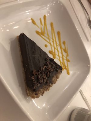 Raw cacao mousse pie   at Peacefood Cafe - Downtown in New York City