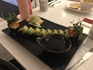 Raw sushi roll   at Peacefood Cafe - Downtown in New York City