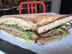 Seitan Sandwich - so good   at Peacefood Cafe - Downtown in New York City