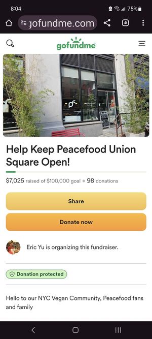  at Peacefood Cafe - Downtown in New York City