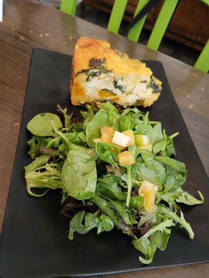 Quiche and salad at Peacefood Cafe - Downtown in New York City