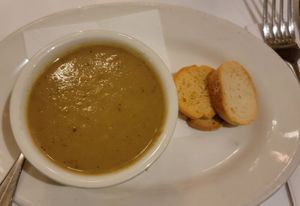 Mushroom soup at Peacefood Cafe - Downtown in New York City