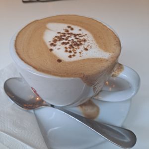 Pumpkin Spice Latte 😋 at Peacefood Cafe - Downtown in New York City