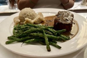 Pan seared chunk ste*k   at Peacefood Cafe - Downtown in New York City