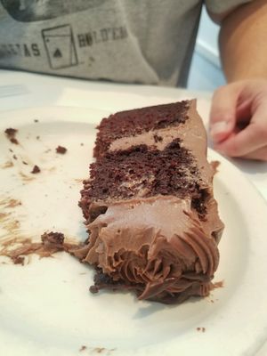 Mostly eaten chocolate cake. oops!  at Peacefood Cafe - Downtown in New York City