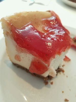 Mostly eaten strawberry cheesecake. Sooo amazing!! at Peacefood Cafe - Downtown in New York City