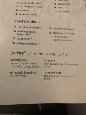 Menu   at Peacefood Cafe - Downtown in New York City
