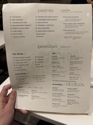 Menu  at Peacefood Cafe - Downtown in New York City