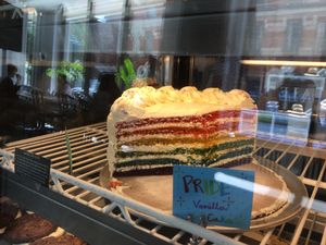 Pride cake!! at Peacefood Cafe - Downtown in New York City
