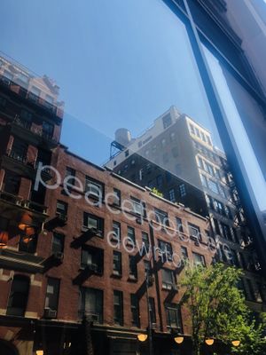 Outside the cafe.  at Peacefood Cafe - Downtown in New York City
