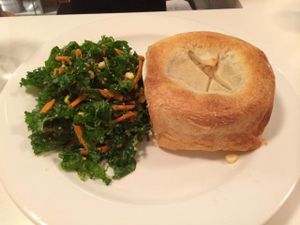pot pie and kale salad at Peacefood Cafe - Downtown in New York City