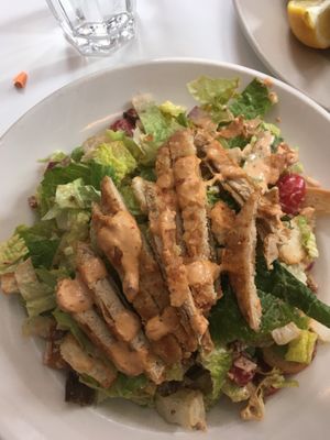 Spicy unchicken Caesar salad  at Peacefood Cafe - Downtown in New York City