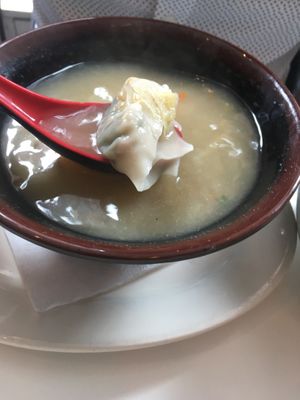 Wonton soup  at Peacefood Cafe - Downtown in New York City