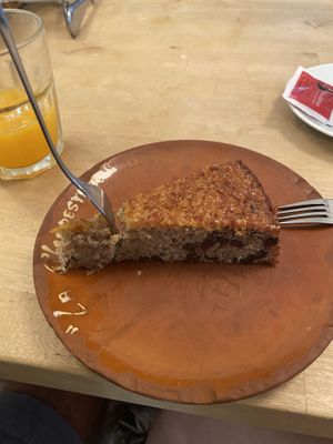 Tarta de plátano y chocolate   at La Clandestina Librería-Café in Cadiz