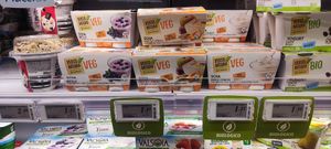 Vegan yoghurts at CONAD in Albissola Marina