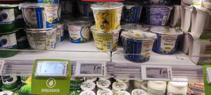 Vegan yoghurts at CONAD in Albissola Marina