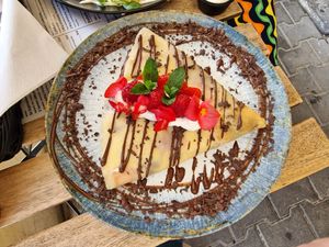 Naleśniki z owocami i wegańską czekoladą at Kto To Zjadł in Warsaw