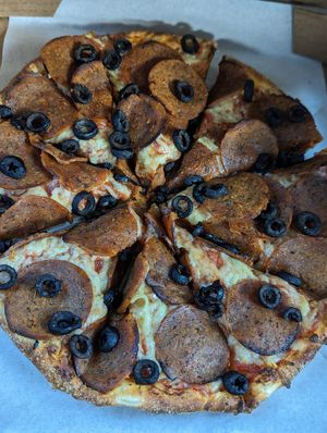 The only place in town that has vegan pepperoni!!! at Pizza Twist  in Bellingham