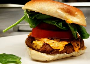 vegan burger at iCreate Cafe in Pottstown