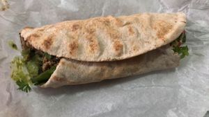 Falafel wrap but I always replace the tahini sauce with hummus! It’s so delicious. The flavors are out of this world! at iCreate Cafe in Pottstown