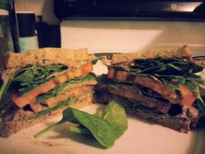 Hummus spinach sandwich at iCreate Cafe in Pottstown