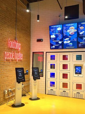 Ordering kiosks  at Brooklyn Dumpling Shop in Dallas