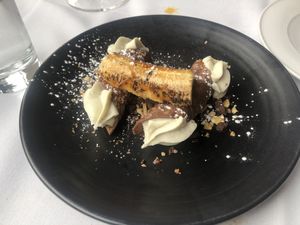 Banana cannoli  at Crossroads Kitchen in Los Angeles