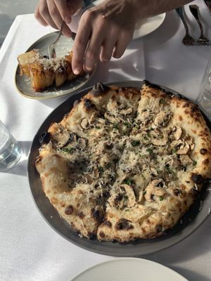 Truffle Mushroom Bianca Pizza at Crossroads Kitchen in Los Angeles