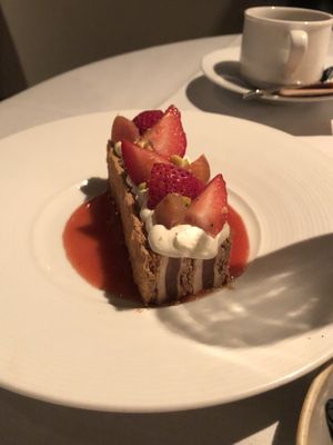Strawberry mille feuille at Crossroads Kitchen in Los Angeles