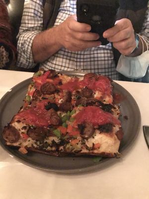 Supreme pizza at Crossroads Kitchen in Los Angeles