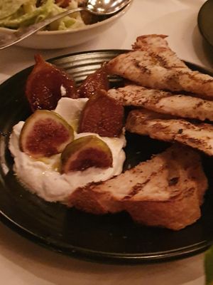 Figs n vegan cheese  at Crossroads Kitchen in Los Angeles