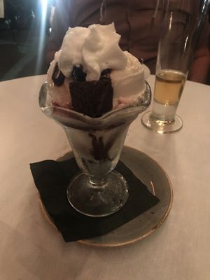 Brownie sundae  at Crossroads Kitchen in Los Angeles
