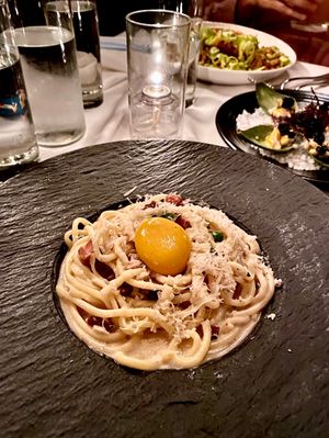 Spaghetti Carbonara at Crossroads Kitchen in Los Angeles