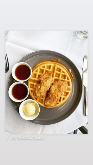 Vegan Chicken and Waffles at Crossroads Kitchen in Los Angeles