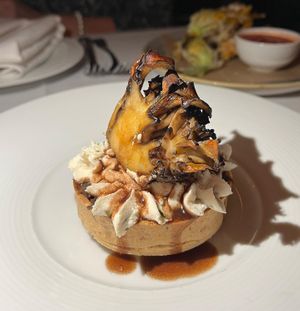 Mushroom tart  at Crossroads Kitchen in Los Angeles