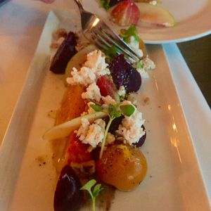 baby beet salad at Crossroads Kitchen in Los Angeles