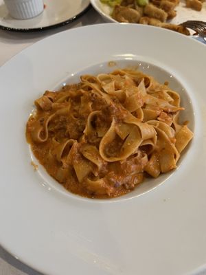 Pasta bolognese. Delish!  at Crossroads Kitchen in Los Angeles