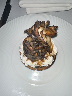 Mushroom tart (seasonal- fall menu)  at Crossroads Kitchen in Los Angeles