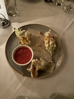 Zucchini Blossoms  at Crossroads Kitchen in Los Angeles