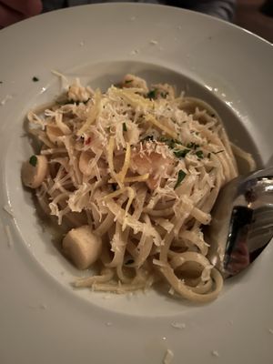 Fantastic scallop pasta  at Crossroads Kitchen in Los Angeles