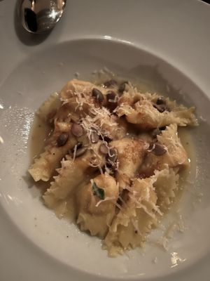 Small portion but delicious stuffed squash pasta  at Crossroads Kitchen in Los Angeles