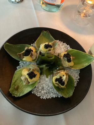 Artichoke oysters  at Crossroads Kitchen in Los Angeles