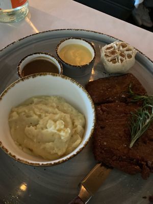 Eggplant steak  at Crossroads Kitchen in Los Angeles