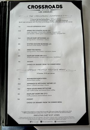 Tasting Menu  at Crossroads Kitchen in Los Angeles