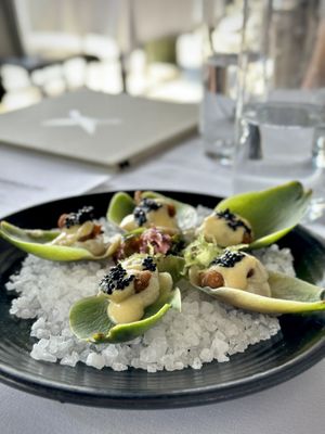 Artichoke Oysters  at Crossroads Kitchen in Los Angeles