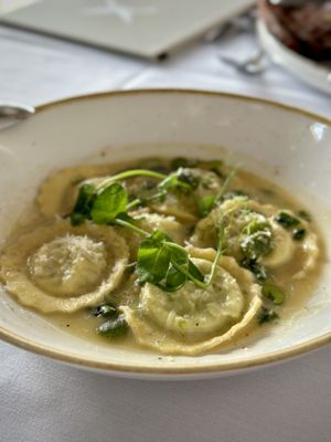 Sweet Pea Ravioli  at Crossroads Kitchen in Los Angeles