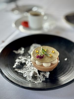 Caramel Chocolate Popcorn Tart  at Crossroads Kitchen in Los Angeles