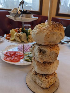 Bagel tower at Crossroads Kitchen in Los Angeles