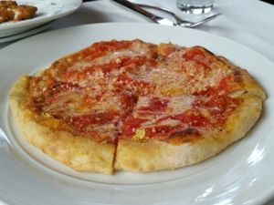 kids pizza at Crossroads Kitchen in Los Angeles