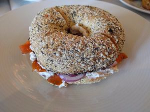 lox bagel at Crossroads Kitchen in Los Angeles